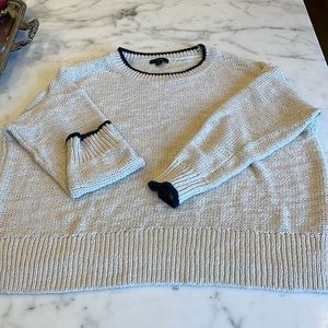 JCrew ecru sweater, with blue piping. XL